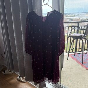 Ann Taylor Deep Purple Long Sleeve Dress